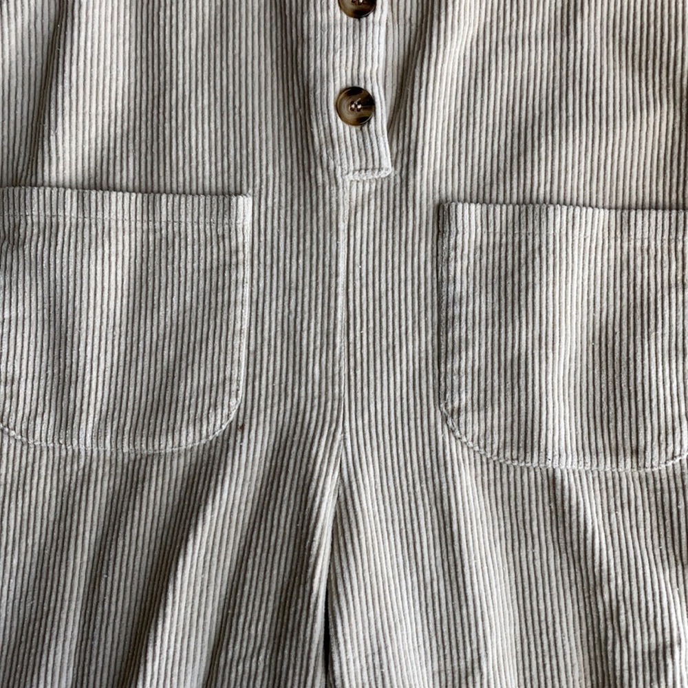 White overall fits oversize